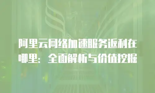 阿里云网络加速服务返利在哪里：全面解析与价值挖掘