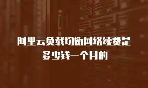 阿里云负载均衡网络续费是多少钱一个月的