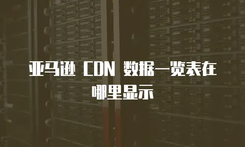 亚马逊 CDN 数据一览表在哪里显示