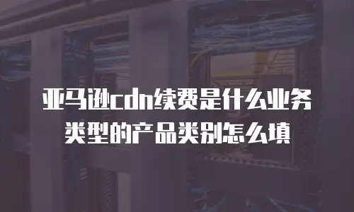 亚马逊cdn续费是什么业务类型的产品类别怎么填
