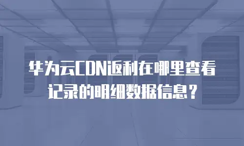 华为云CDN返利在哪里查看记录的明细数据信息？