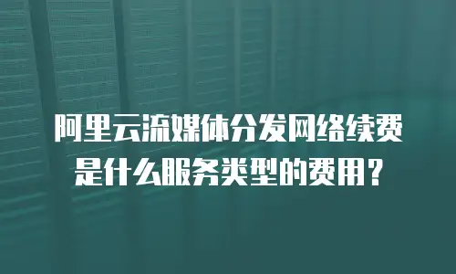 阿里云流媒体分发网络续费是什么服务类型的费用？