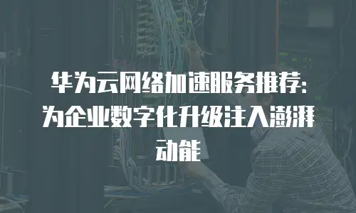 华为云网络加速服务推荐：为企业数字化升级注入澎湃动能