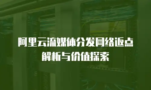 阿里云流媒体分发网络返点解析与价值探索
