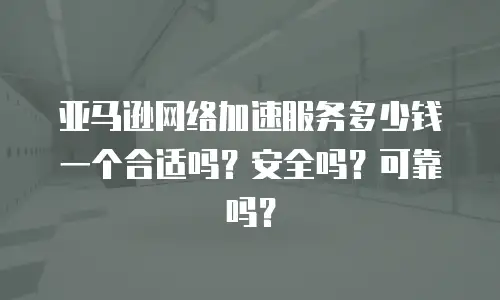 亚马逊网络加速服务多少钱一个合适吗？安全吗？可靠吗？