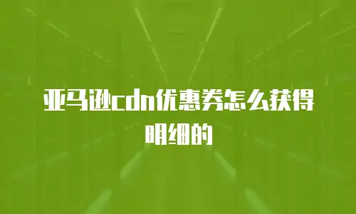 亚马逊cdn优惠券怎么获得明细的