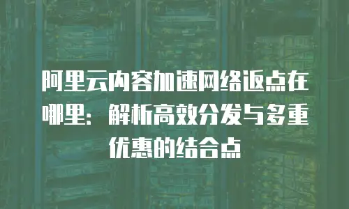 阿里云内容加速网络返点在哪里：解析高效分发与多重优惠的结合点