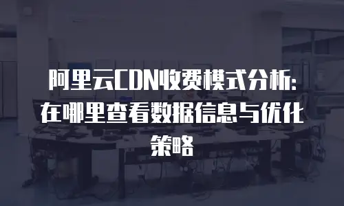 阿里云CDN收费模式分析：在哪里查看数据信息与优化策略