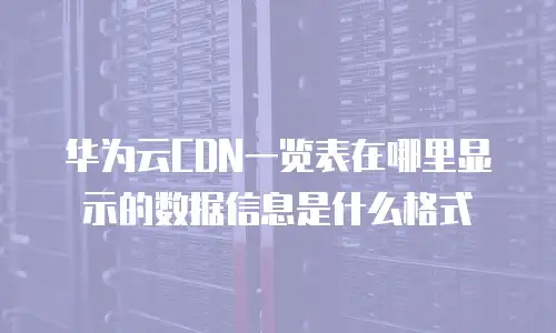 华为云CDN一览表在哪里显示的数据信息是什么格式