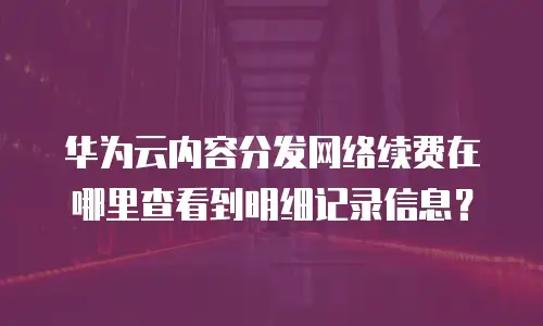 华为云内容分发网络续费在哪里查看到明细记录信息？