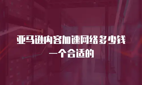 亚马逊内容加速网络多少钱一个合适的