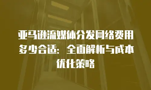 亚马逊流媒体分发网络费用多少合适：全面解析与成本优化策略