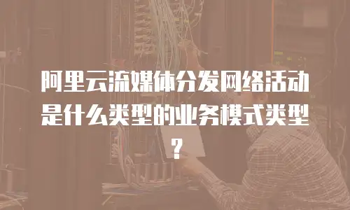 阿里云流媒体分发网络活动是什么类型的业务模式类型？