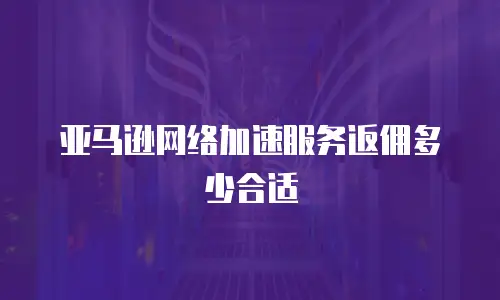 亚马逊网络加速服务返佣多少合适