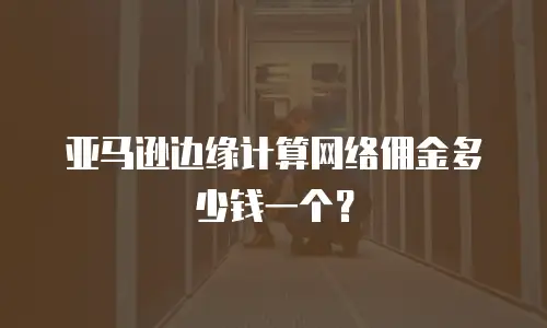 亚马逊边缘计算网络佣金多少钱一个？