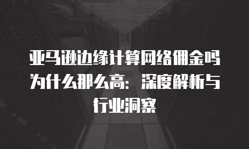 亚马逊边缘计算网络佣金吗为什么那么高：深度解析与行业洞察