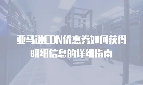 亚马逊CDN优惠券如何获得明细信息的详细指南