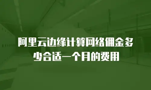 阿里云边缘计算网络佣金多少合适一个月的费用