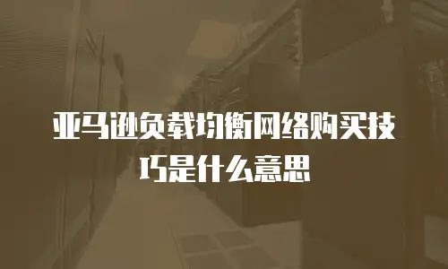 亚马逊负载均衡网络购买技巧是什么意思