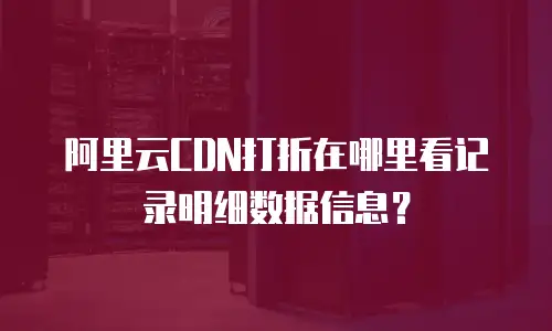 阿里云CDN打折在哪里看记录明细数据信息？