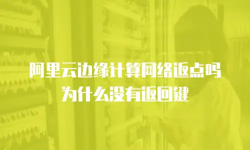 阿里云边缘计算网络返点吗为什么没有返回键