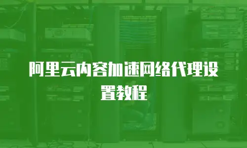  阿里云内容加速网络代理设置教程