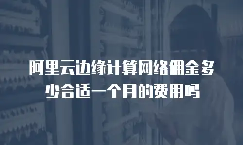 阿里云边缘计算网络佣金多少合适一个月的费用吗