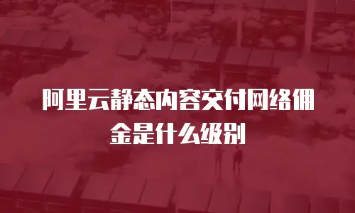 阿里云静态内容交付网络佣金是什么级别