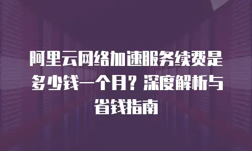 阿里云网络加速服务续费是多少钱一个月？深度解析与省钱指南