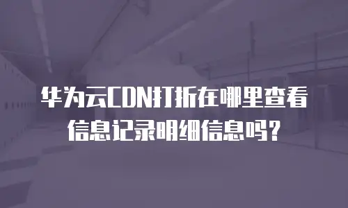 华为云CDN打折在哪里查看信息记录明细信息吗？