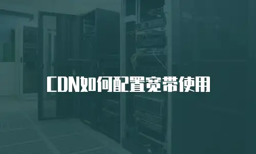 CDN如何配置宽带使用