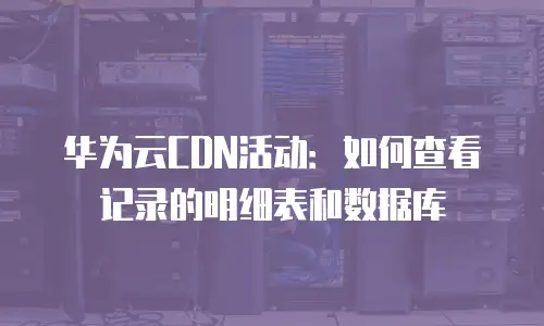 华为云CDN活动：如何查看记录的明细表和数据库