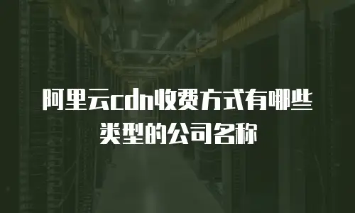 阿里云cdn收费方式有哪些类型的公司名称