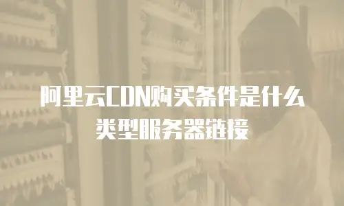 阿里云CDN购买条件是什么类型服务器链接