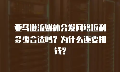 亚马逊流媒体分发网络返利多少合适吗？为什么还要扣钱？