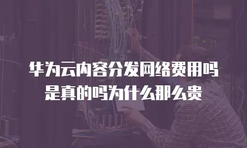 华为云内容分发网络费用吗是真的吗为什么那么贵