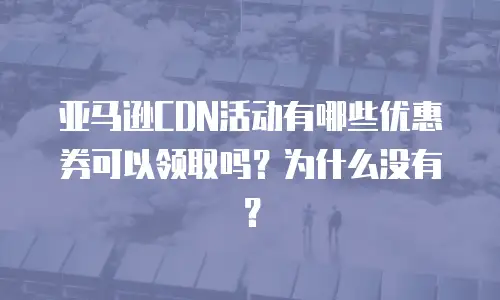 亚马逊CDN活动有哪些优惠券可以领取吗？为什么没有？