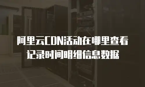 阿里云CDN活动在哪里查看记录时间明细信息数据