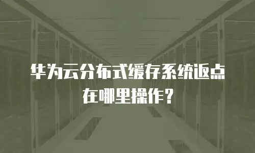 华为云分布式缓存系统返点在哪里操作？