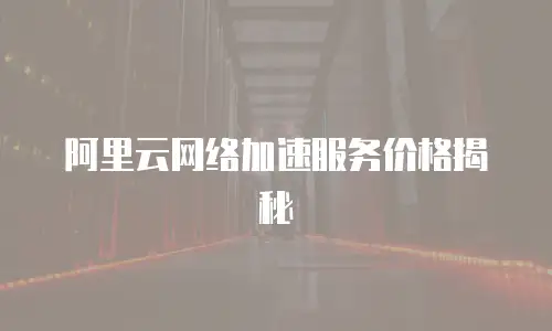 阿里云网络加速服务价格揭秘