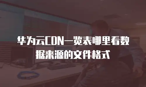 华为云CDN一览表哪里看数据来源的文件格式