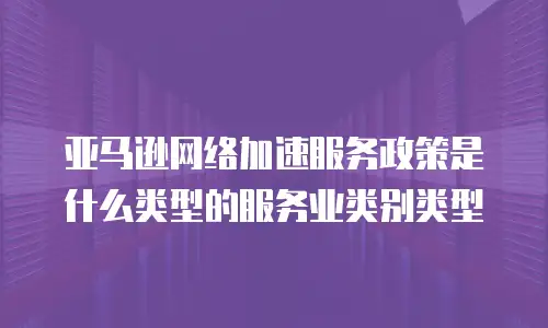 亚马逊网络加速服务政策是什么类型的服务业类别类型