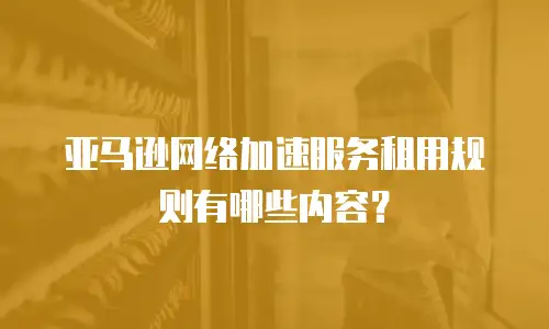亚马逊网络加速服务租用规则有哪些内容？