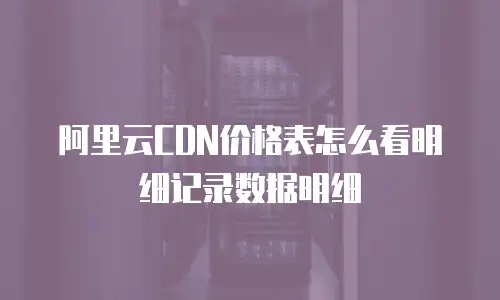 阿里云CDN价格表怎么看明细记录数据明细