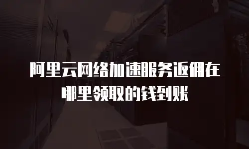 阿里云网络加速服务返佣在哪里领取的钱到账