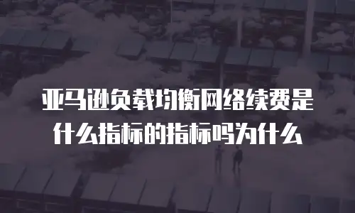 亚马逊负载均衡网络续费是什么指标的指标吗为什么