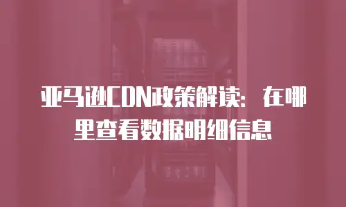 亚马逊CDN政策解读：在哪里查看数据明细信息
