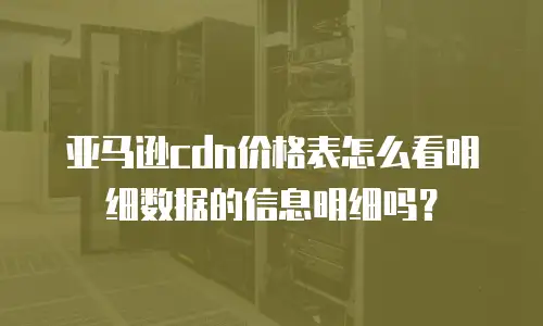 亚马逊cdn价格表怎么看明细数据的信息明细吗？