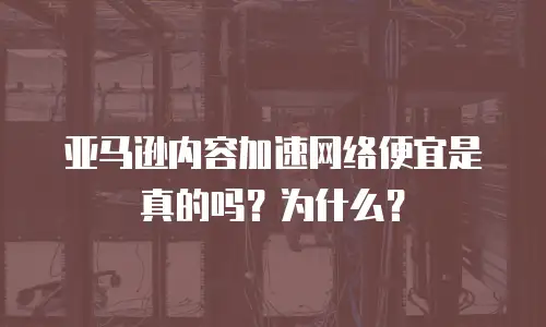 亚马逊内容加速网络便宜是真的吗？为什么？