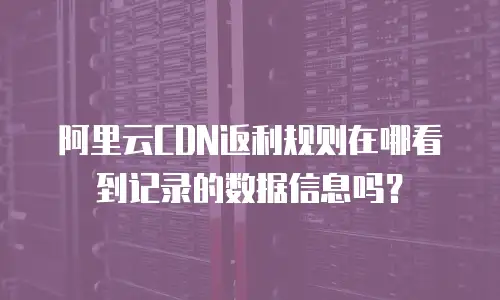 阿里云CDN返利规则在哪看到记录的数据信息吗？